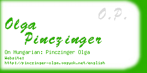 olga pinczinger business card